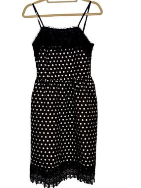 Anthropologie Comme Toi Polka Dot Dress Size Medium Black White